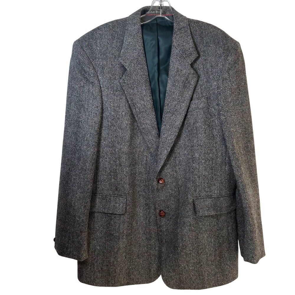 J.D. Christopher Mens 42L Gray Herringbone 100% Wool Blazer‎ Sport Coat Slovakia